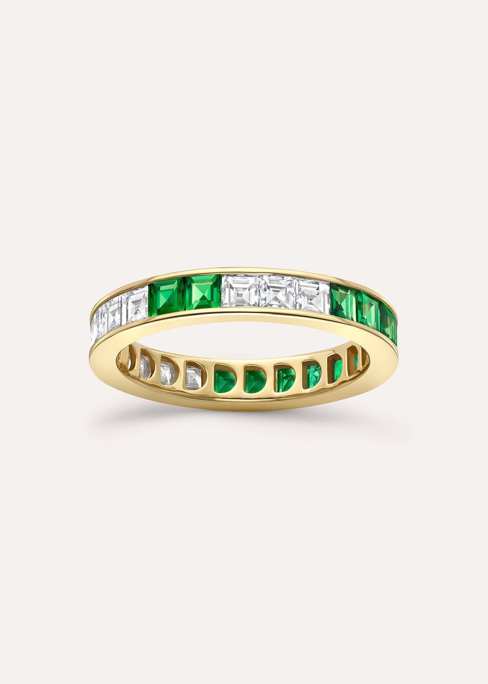 Dinny Hall Brightside Emerald & Diamond Eternity Ring