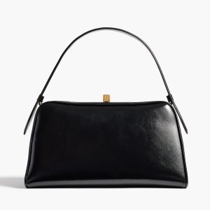 Khaite Cate Bag in Black Crackle Patent Leather