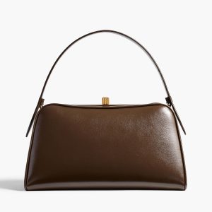 Khaite Cate Bag in Chestnut Crackle Patent Leather