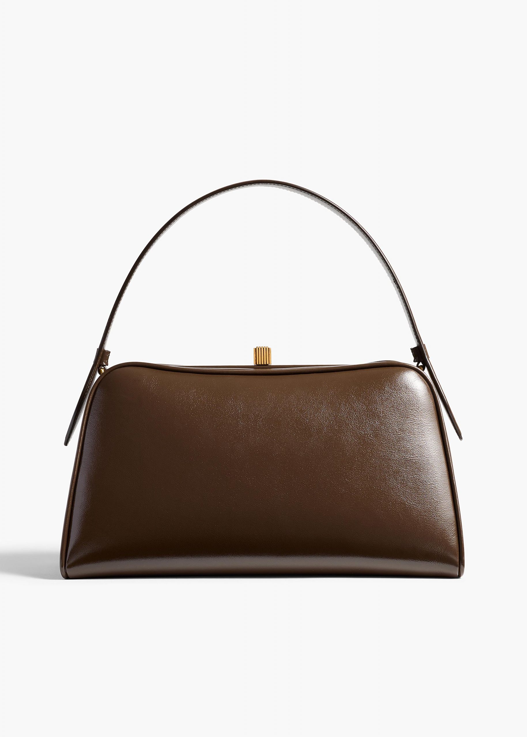 Khaite Cate Bag in Chestnut Crackle Patent Leather