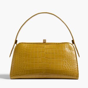 Khaite Cate Bag in Golden Olive Alligator