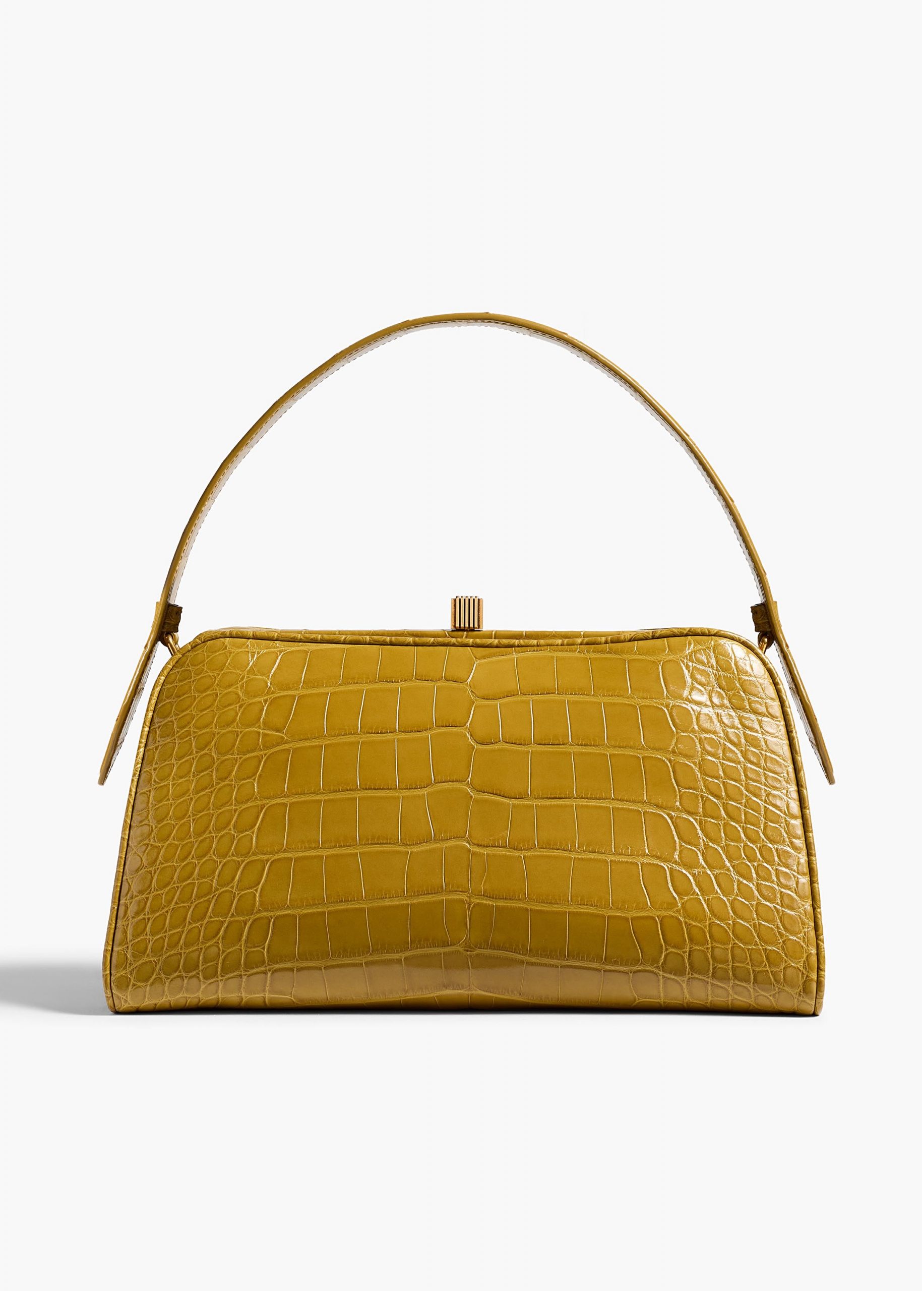 Khaite Cate Bag in Golden Olive Alligator
