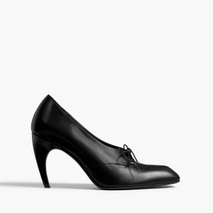Khaite Colt Pump in Black Glazed Leather