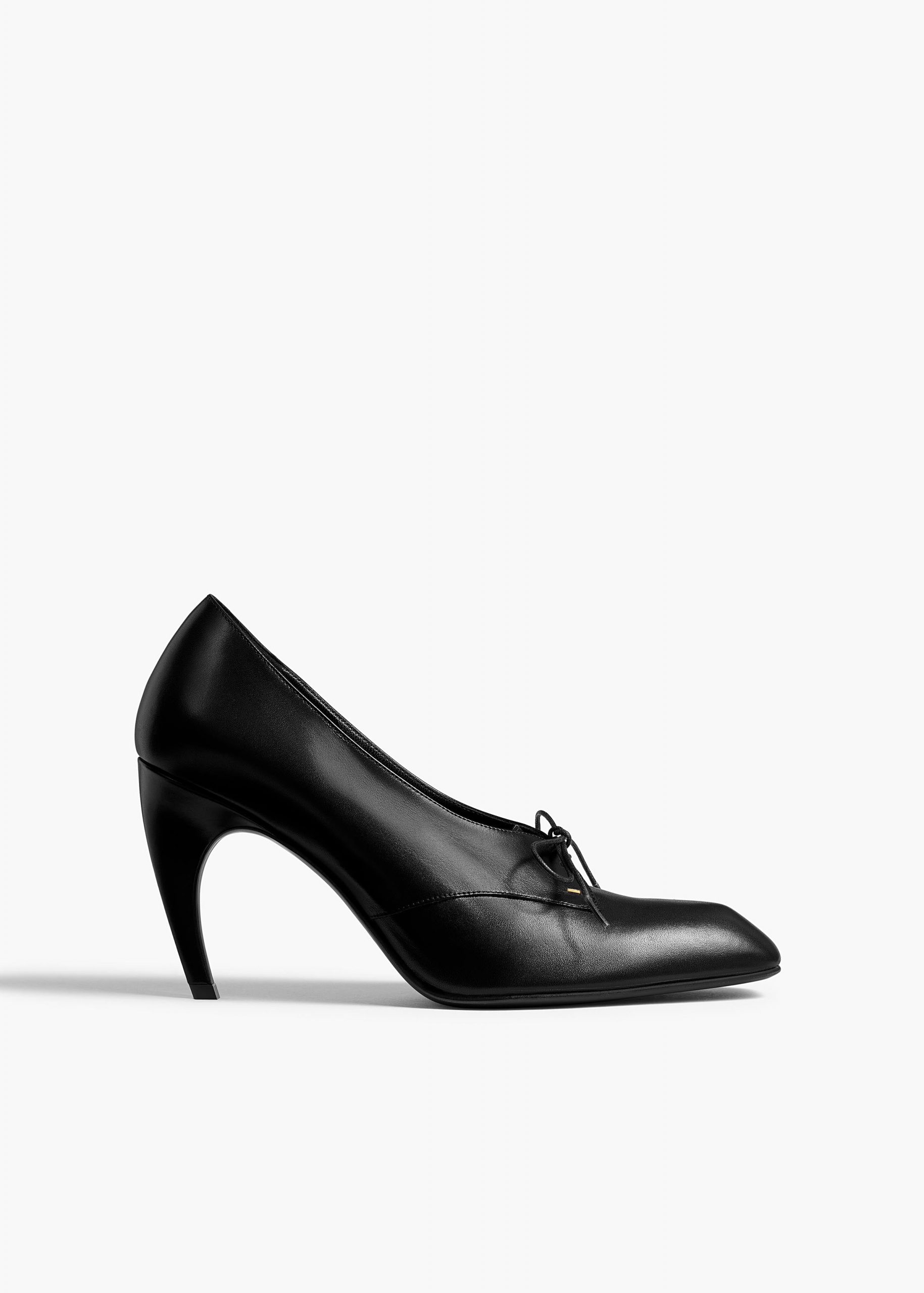 Khaite Colt Pump in Black Glazed Leather