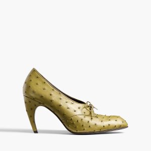 Khaite Colt Pump in Olive Ostrich