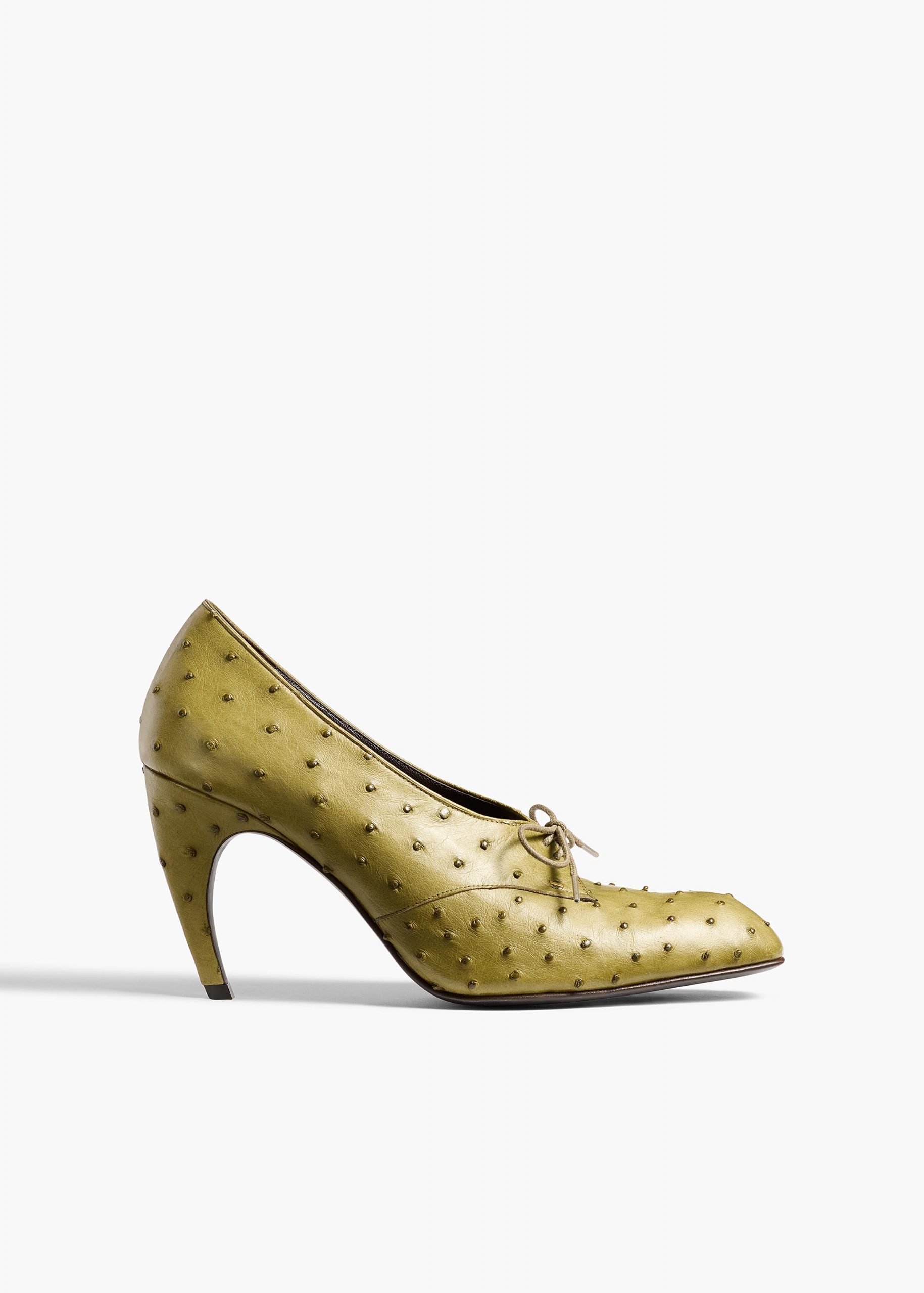Khaite Colt Pump in Olive Ostrich