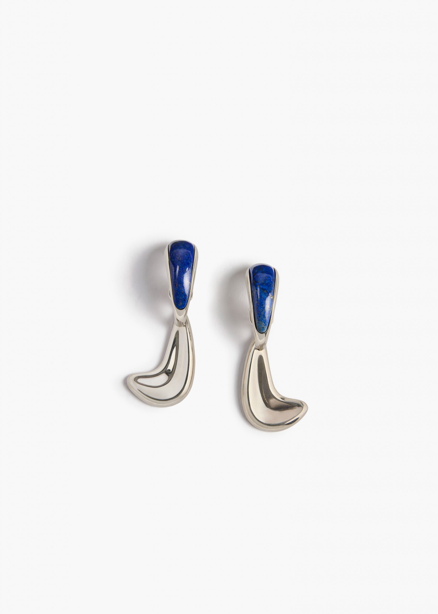 Khaite Cyclone Earrings in Silver with Blue
