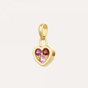 Dinny Hall Posie Garnet & Rhodolite Heart Charm