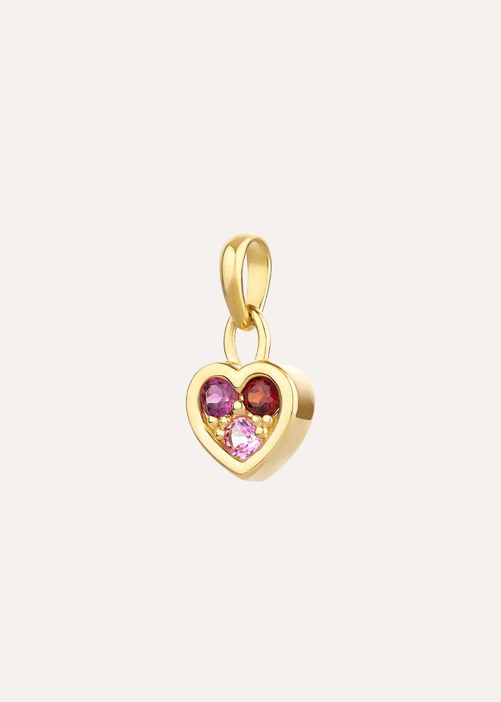 Dinny Hall Posie Garnet & Rhodolite Heart Charm