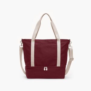 Loandsons Catalina Deluxe Tote - Eco Friendly Canvas - Cabernet