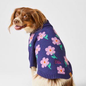 The Foggy Dog Purple Posies Dog Sweater