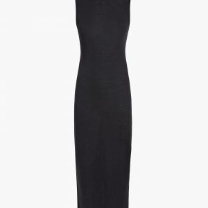 Khaite Demi Dress in Black Wool Silk