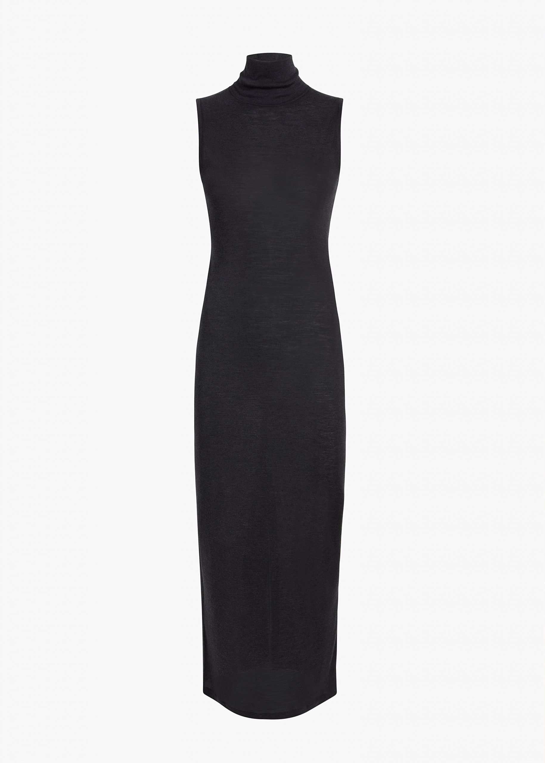 Khaite Demi Dress in Black Wool Silk