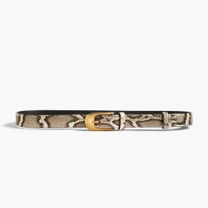 Khaite Dome Belt in Natural Python with Gold