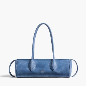 Khaite Donna Shoulder Bag in Cloud Iris Suede