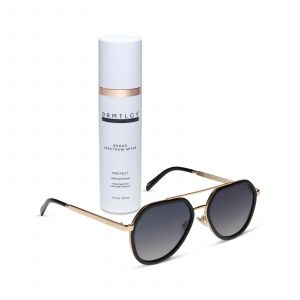 DIFF DRMTLGY - JOEY + BLACK + GOLD METAL + GREY GRADIENT + POLARIZED SUNGLASSES