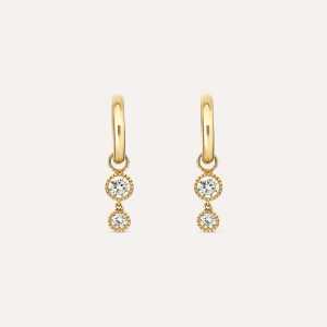 Dinny Hall Lab-Grown Diamond Double Diamond Charm Drop Earrings