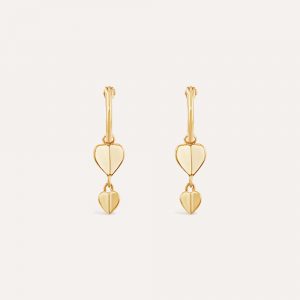 Dinny Hall Folded Heart Drop Hoop Earrings