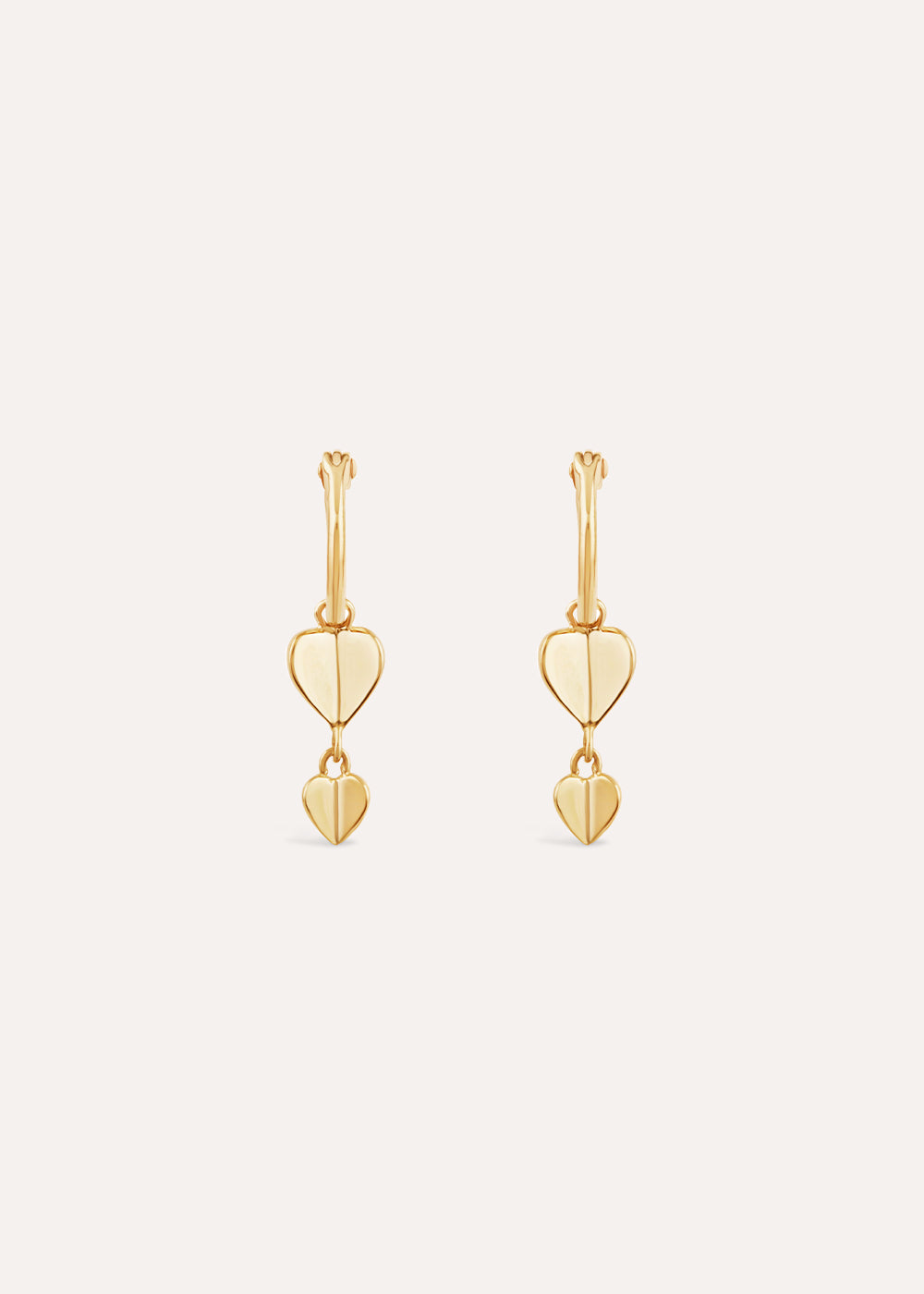 Dinny Hall Folded Heart Drop Hoop Earrings