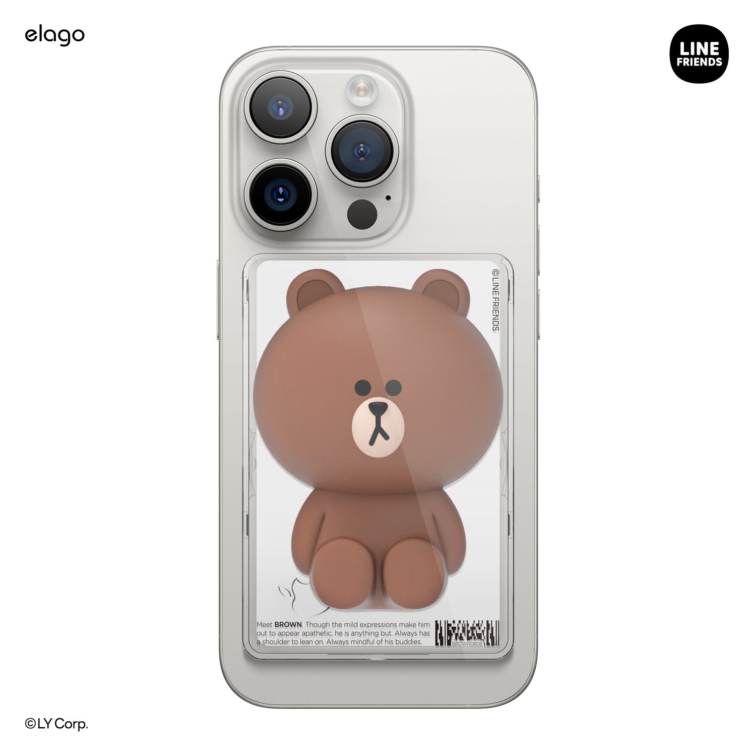 elago LINE FRIENDS | BROWN & SALLY Figure Magnetic Card Pocket