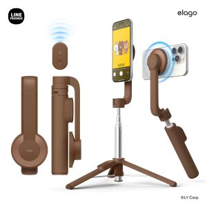 elago LINE FRIENDS | Magnetic Selfie Stick [BROWN]