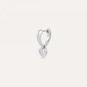 Dinny Hall Single Folded Heart Huggie Hoop Earring