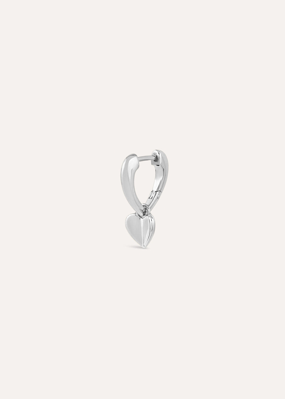 Dinny Hall Single Folded Heart Huggie Hoop Earring