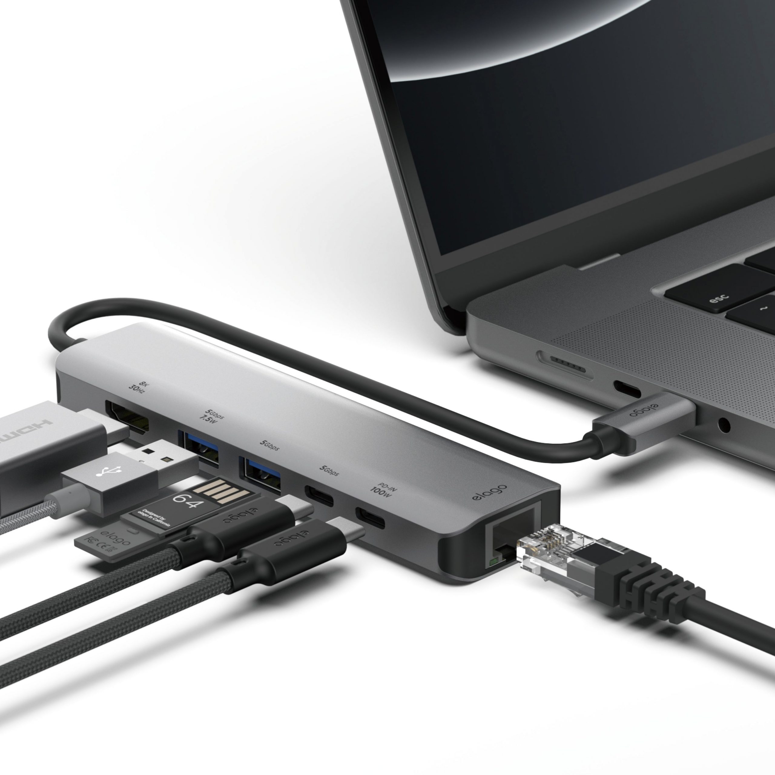 elago 6 in 1 Ethernet HDMI Multi Hub USB-C (2nd)
