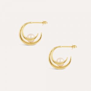Dinny Hall Toro Pearl Double Hoop Earrings