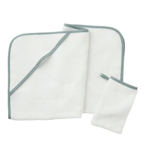 Grove Cloud Loom™ Organic Baby Hooded Towel and Bath Mitt Set