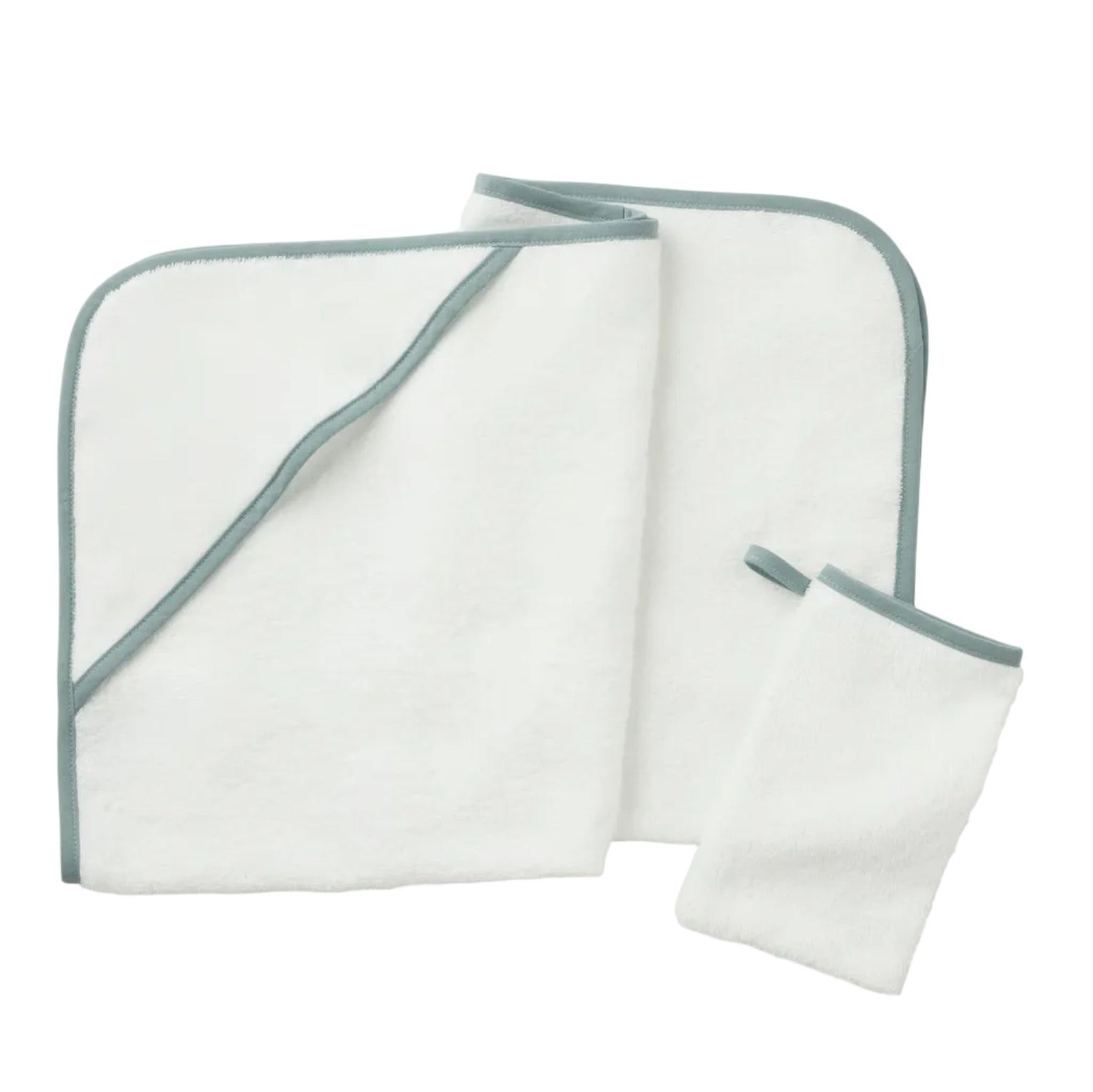 Grove Cloud Loom™ Organic Baby Hooded Towel and Bath Mitt Set