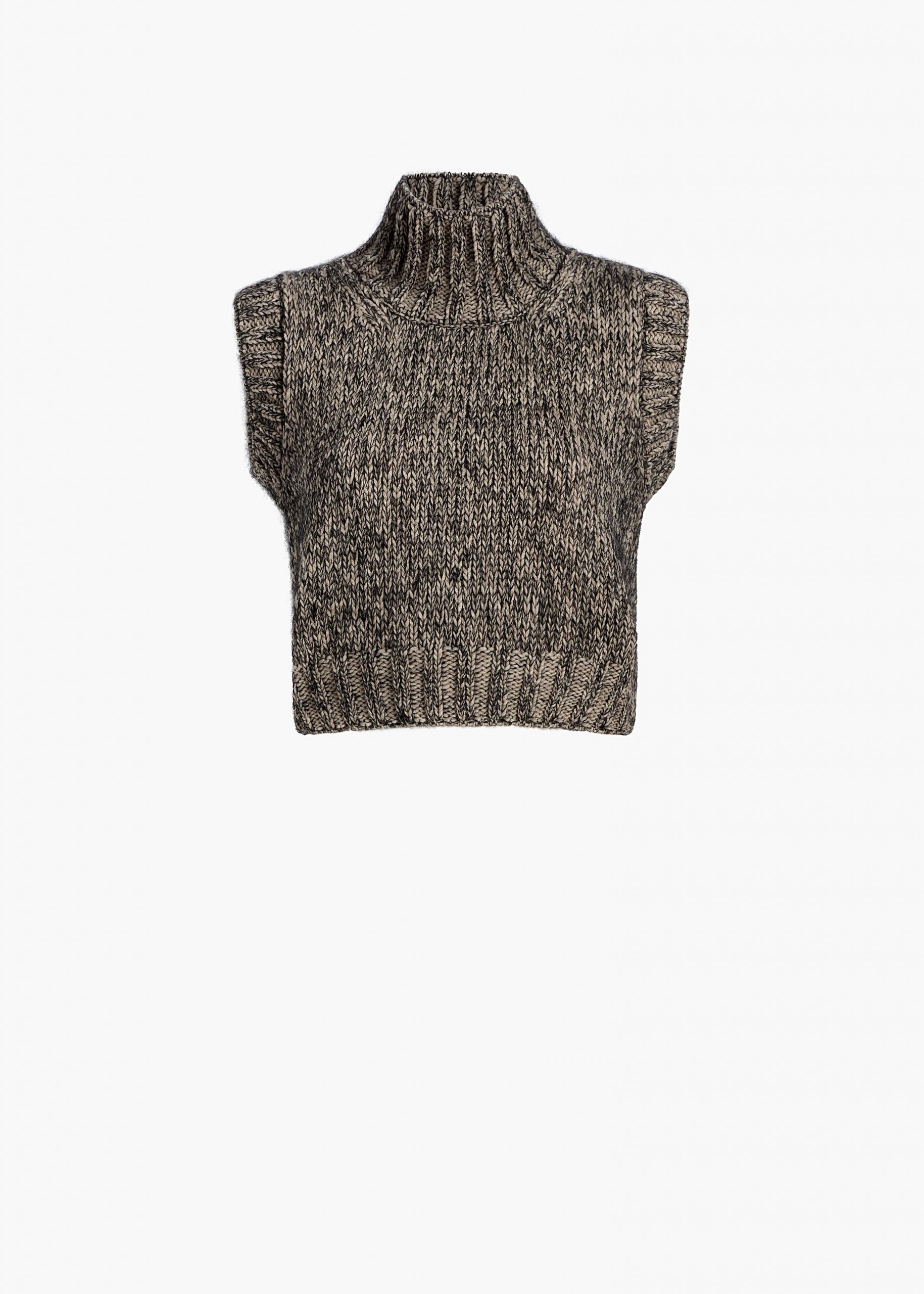 Khaite Fawn Top in Sepia and Black Multi