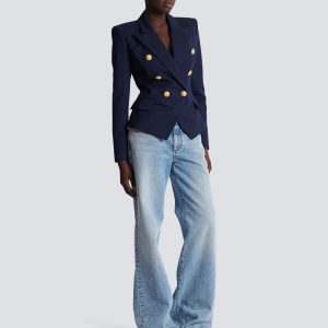 Balmain Veste 6 boutons ajustée en laine