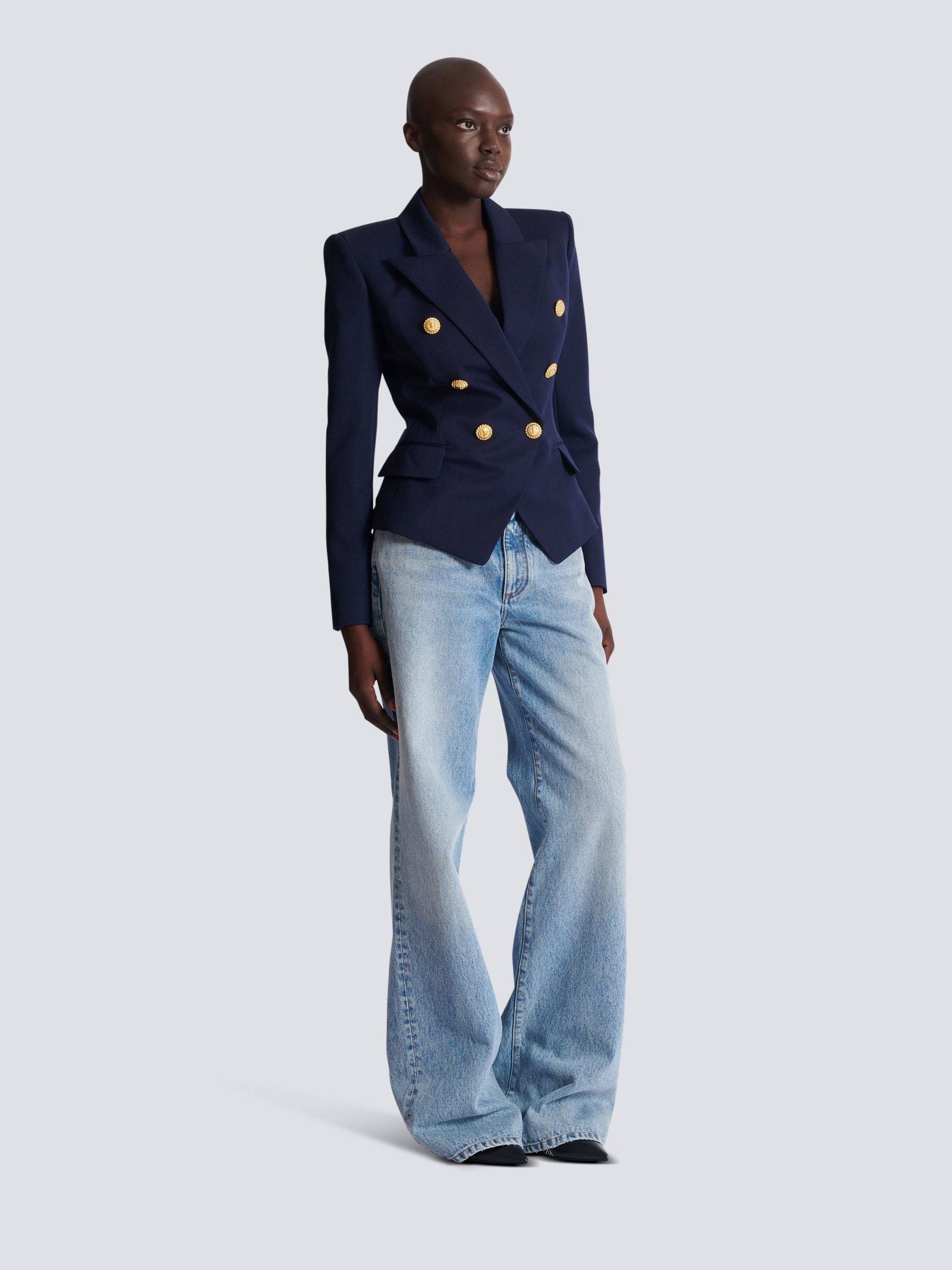 Balmain Veste 6 boutons ajustée en laine