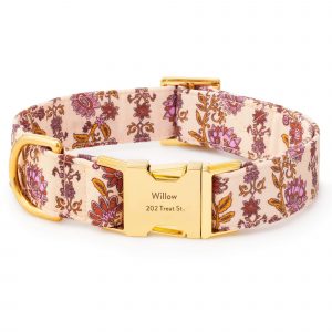 The Foggy Dog Blockprint Floral Dog Collar