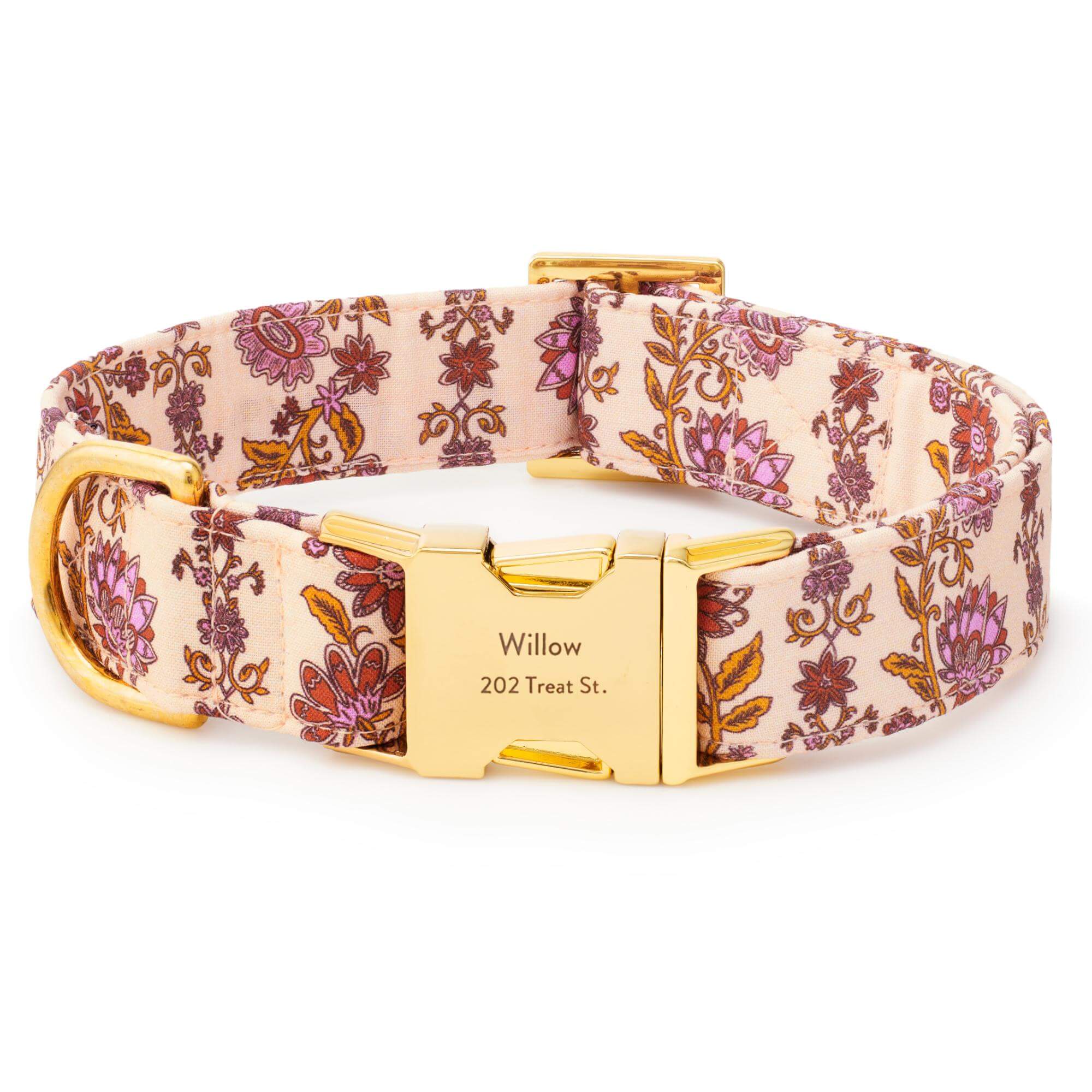 The Foggy Dog Blockprint Floral Dog Collar