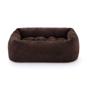 The Foggy Dog Chocolate Recycled Sherpa Bolster Dog Bed