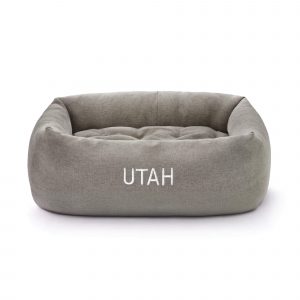 The Foggy Dog Pebble Gray Flannel Bolster Bed