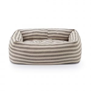 The Foggy Dog Ticking Stripe Bolster Dog Bed