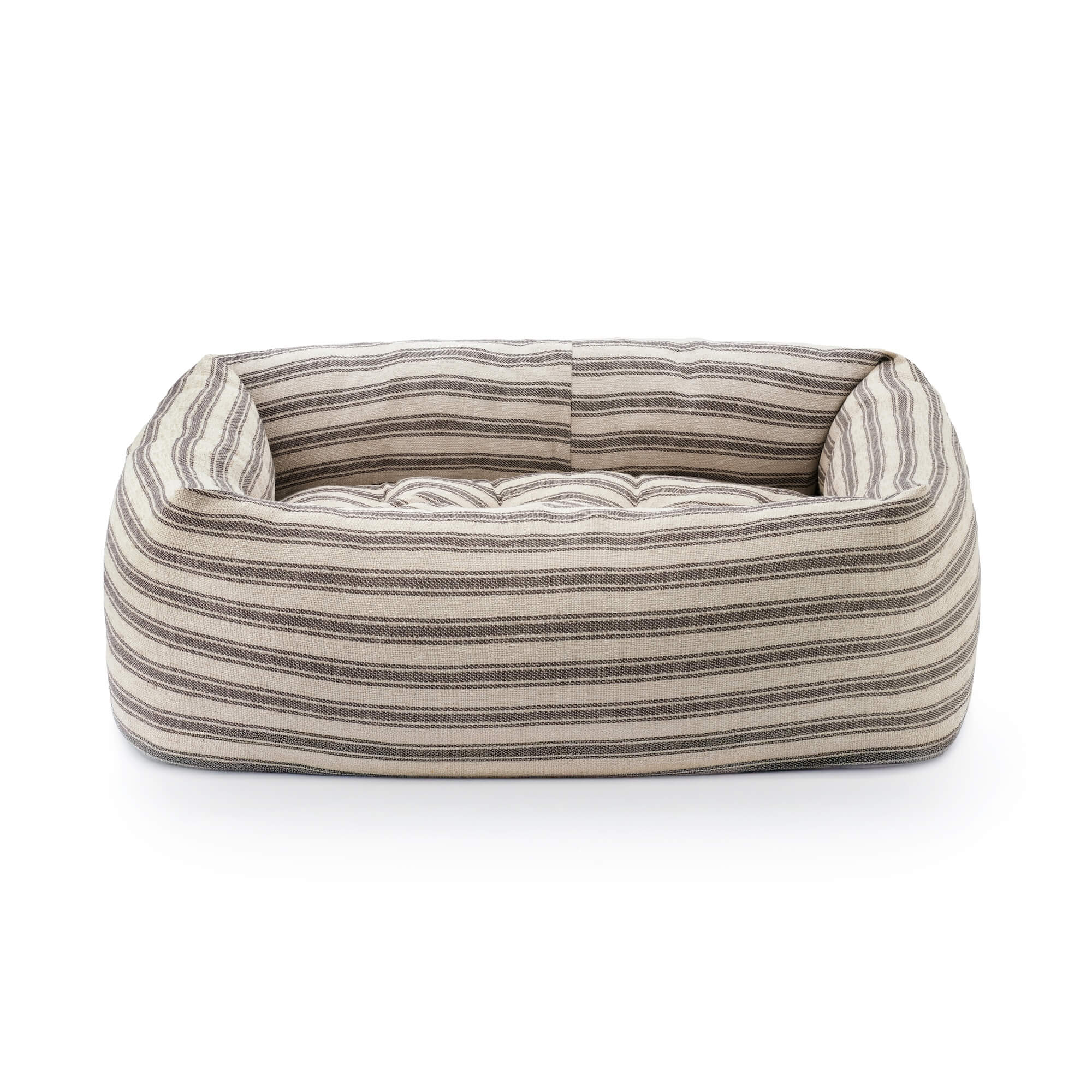 The Foggy Dog Ticking Stripe Bolster Dog Bed