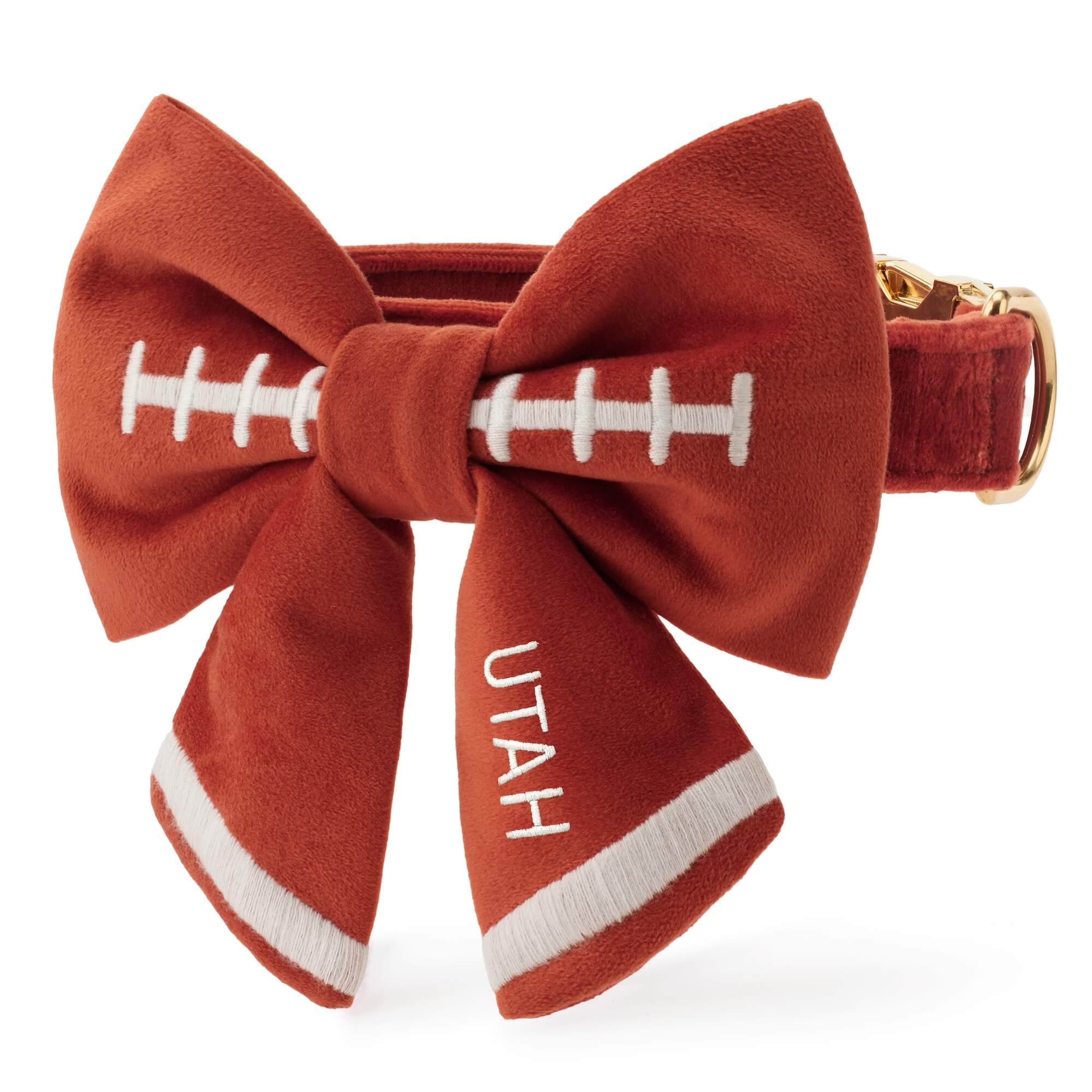 The Foggy Dog Football Embroidered Lady Bow Collar