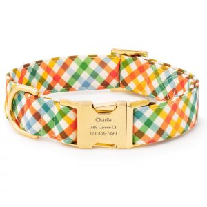 The Foggy Dog Harvest Gingham Dog Collar