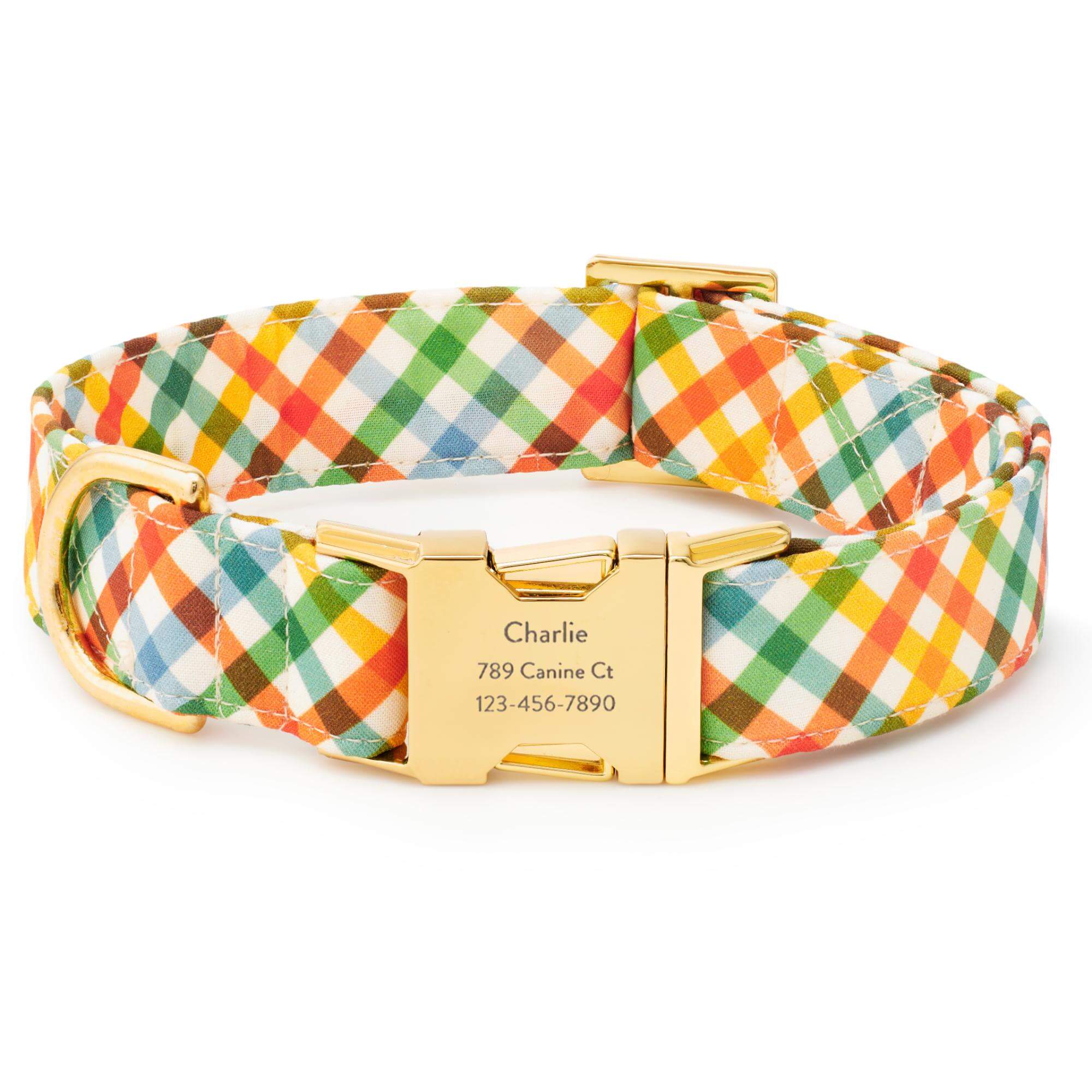 The Foggy Dog Harvest Gingham Dog Collar