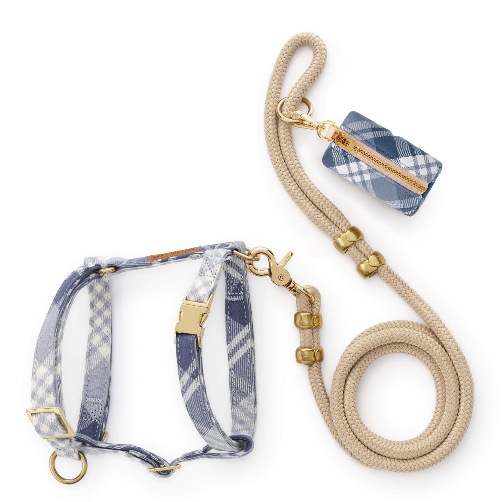 The Foggy Dog Hawthorne Plaid Flannel Harness Walk Set