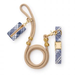The Foggy Dog Hawthorne Plaid Flannel Collar Walk Set