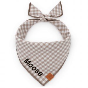 The Foggy Dog Mushroom Brown Gingham Dog Bandana