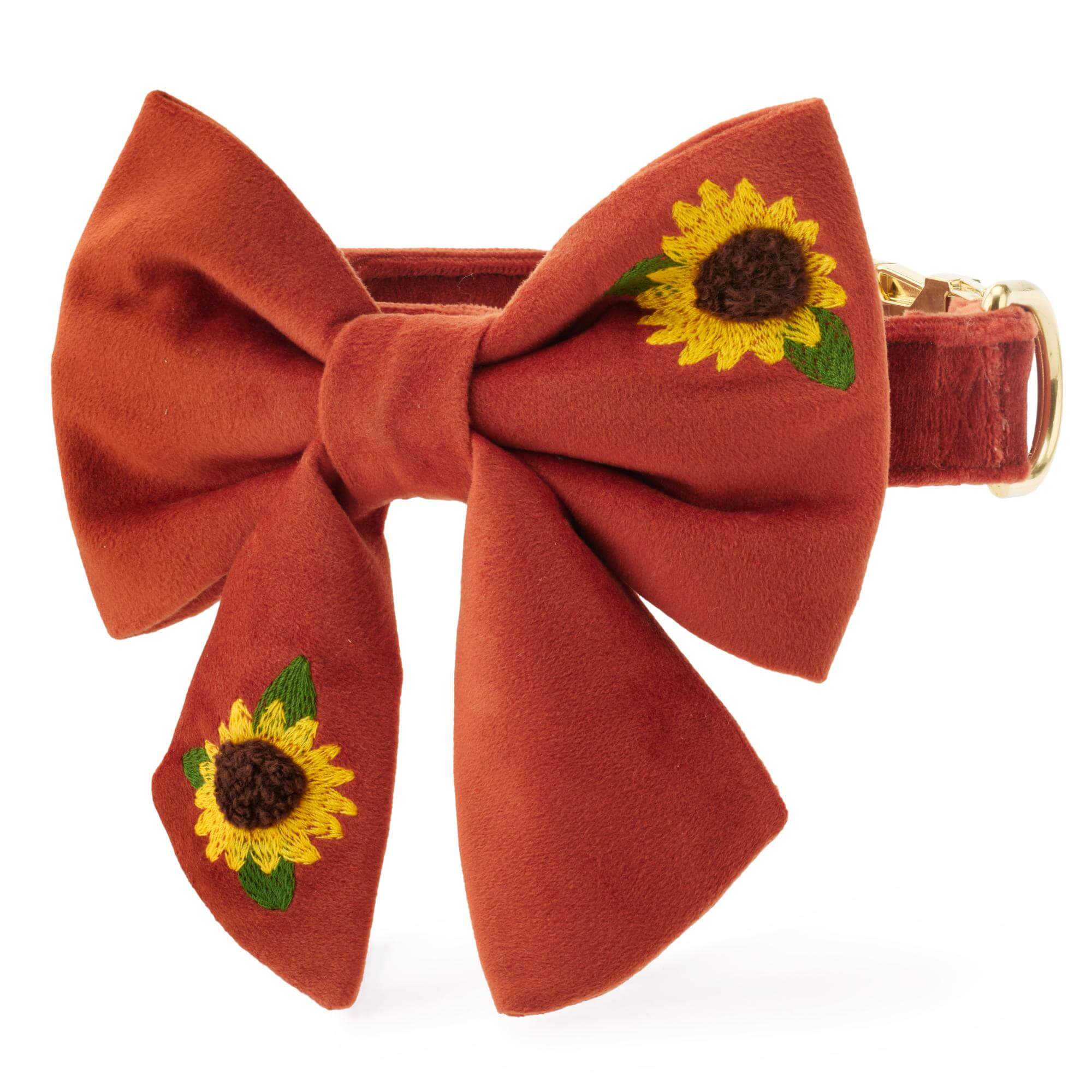 The Foggy Dog Sunflower Embroidered Lady Bow Collar
