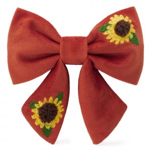 The Foggy Dog Sunflower Embroidered Lady Dog Bow
