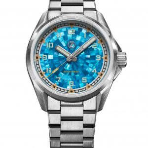 Zelos Swordfish Field 38mm SS 'Mosaic MOP'