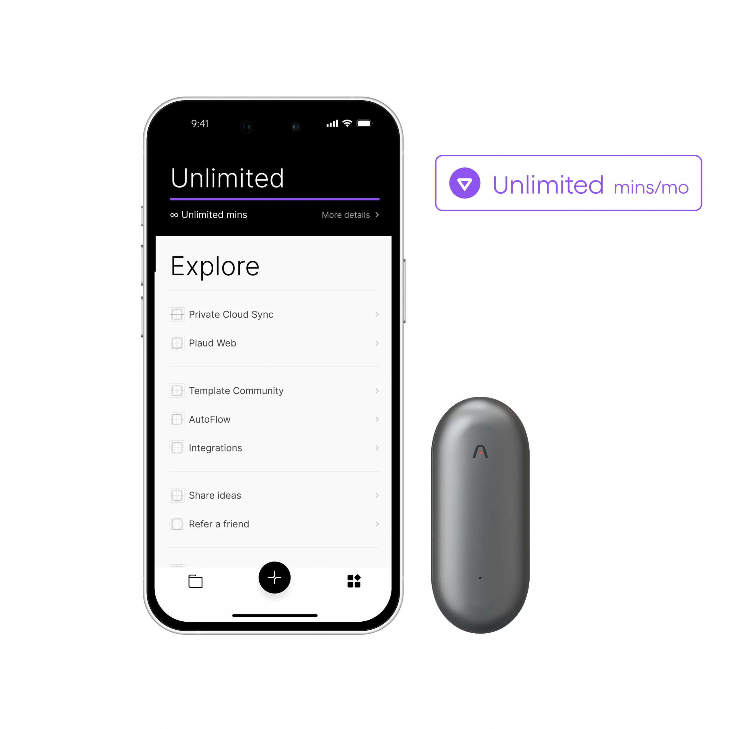 Plaud NotePin & AI Annual Unlimited Plan